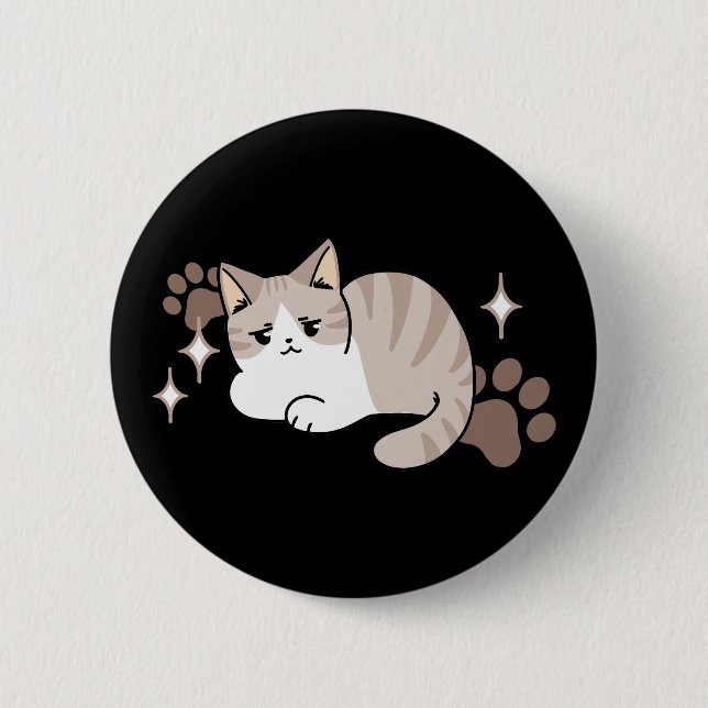 Entspannte & lazy Vibes für Cat Lovers Design Button (Vorderseite)