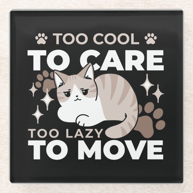 Entspannte & lazy Vibes für Cat Lovers Design Glasuntersetzer (Vorderseite)