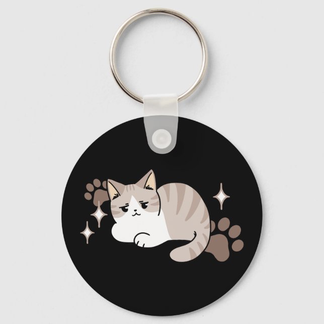 Entspannte & lazy Vibes für Cat Lovers Design Schlüsselanhänger (Vorderseite)