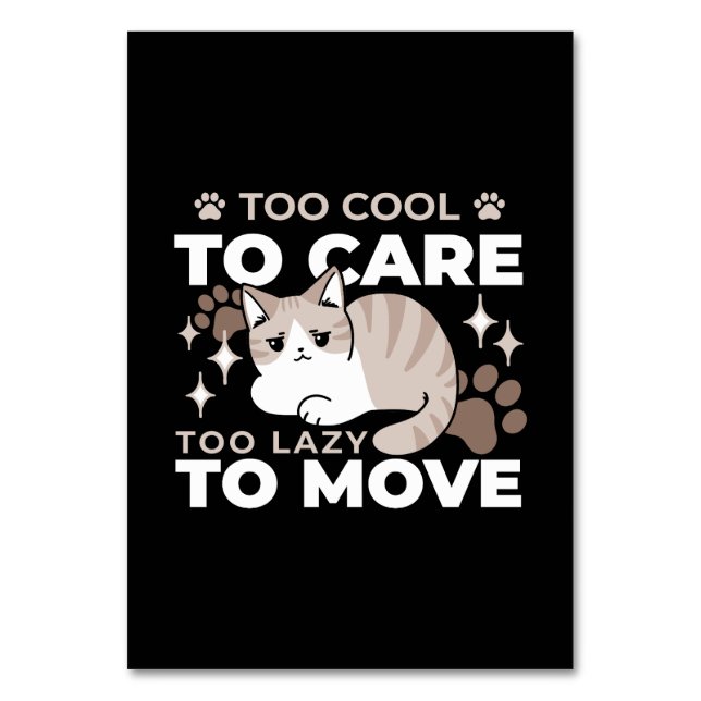 Entspannte & lazy Vibes für Cat Lovers Design Tischnummer (Vorderseite)