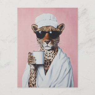 Entspannte Leopard Morning Vibes Postkarte