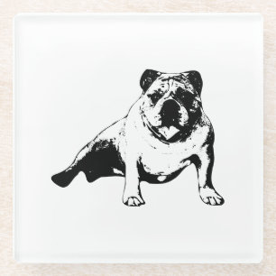 Entspannter Bulldogge-Untersetzer Glasuntersetzer
