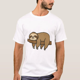 Entspannter Faultier auf Ast Retro-Logo Classic T- T-Shirt