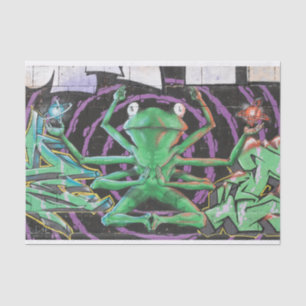 Entspannter Frosch mit acht Waffen Seidenpapier