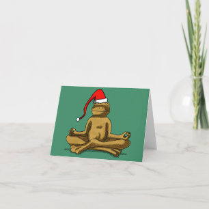 Entspannter Frosch zu Weihnachten Karte