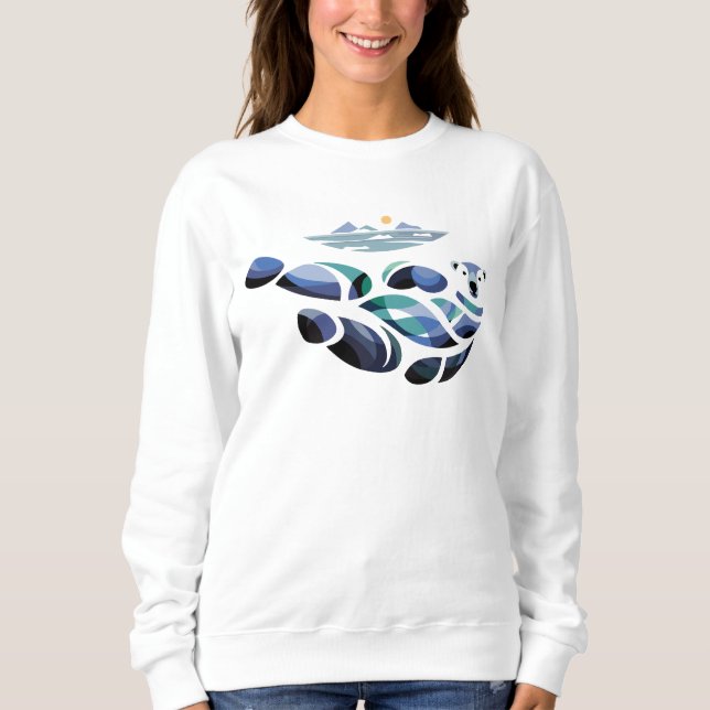 Entspannter Polar-Bär Sweatshirt (Vorderseite)