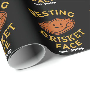 Entspanntes Brisket-Gesicht Lustiges BBQ Smoking P Geschenkpapier