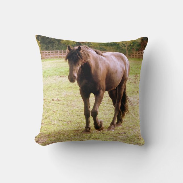 Entspanntes Brown Horse Walking Cushion Kissen (Vorderseite)