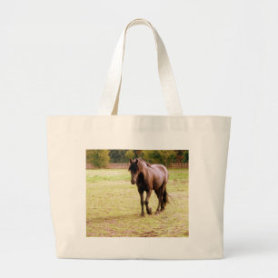 Entspanntes Brown Horse Walking Jumbo Stoffbeutel