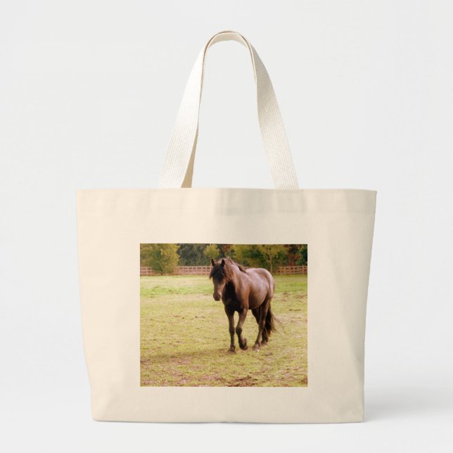 Entspanntes Brown Horse Walking Jumbo Stoffbeutel (Vorne)