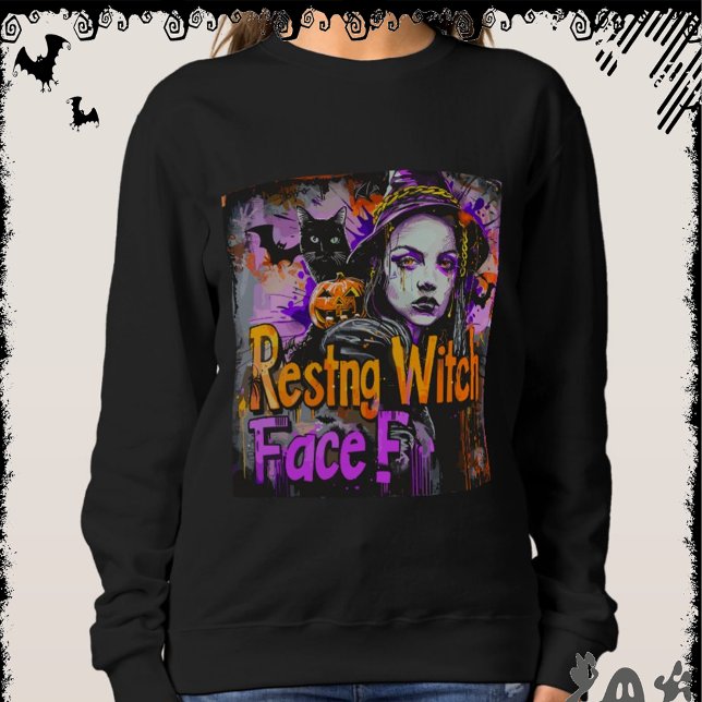 Entspanntes Hexengesicht | ExDesigner | Halloween Sweatshirt (Von Creator hochgeladen)