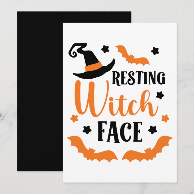Entspanntes Hexengesicht Halloween  Feiertagskarte (Vorne/Hinten)