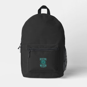 Entspanntes Hexengesicht Halloween-Hexen-Design Bedruckter Rucksack