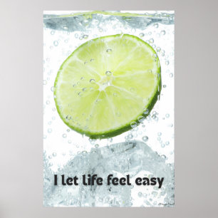 Entspanntes Leben: Erfrischender Limetten- und Was Poster