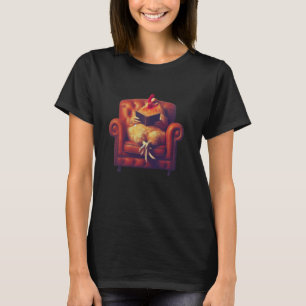 Entspanntes Lesen Huhn Lustiges Bauernhof Tier Sit T-Shirt