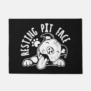 Entspanntes Pit-Gesicht  Lustige Hund Pitbull Meme Fußmatte