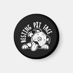 Entspanntes Pit-Gesicht Lustiger Hund Pitbull Meme Magnet