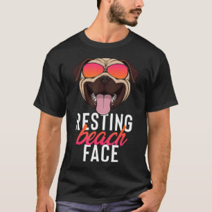 Entspanntes Strandgesicht Sommer Pug T-Shirt
