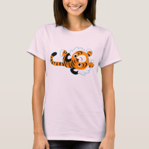 Entspanntes süßes Cartoon-Tiger-Frauen-T-Shirt T-Shirt