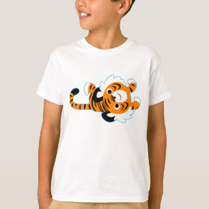 Entspanntes süßes Cartoon-Tiger-Kinder-T-Shirt T-Shirt