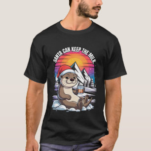 Entspanntes Weihnachtsferien-Katze mit Santa-Hut R T-Shirt