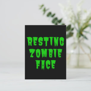 Entspanntes Zombie-Gesicht - Lustiger Halloween 20 Postkarte