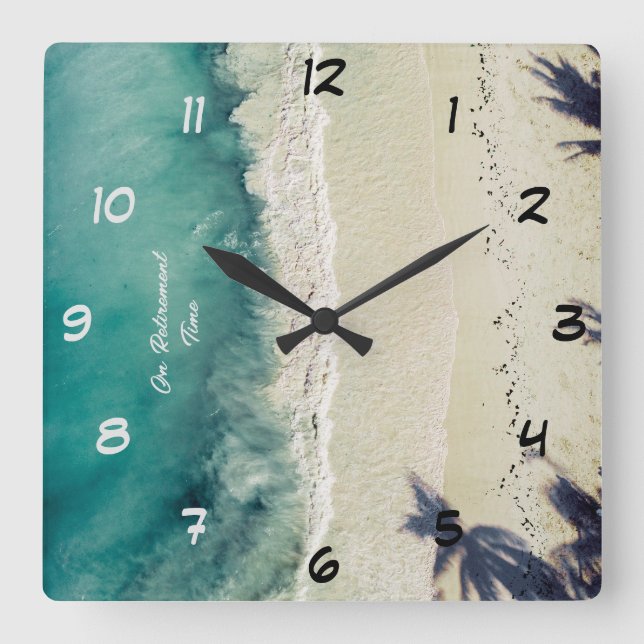 Entspannung der Ruhestandzeit Quadratische Wanduhr (Vorderseite)
