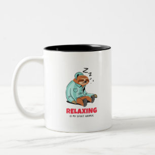 Entspannung ist mein Geiststier Zweifarbige Tasse