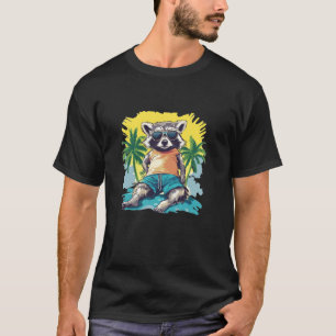 Entspannung mit diesem lustigen Waschbären in Bade T-Shirt