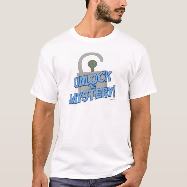 Entsperren Sie das geheimnisvolle Funny Book Sloga T-Shirt (Vorderseite)