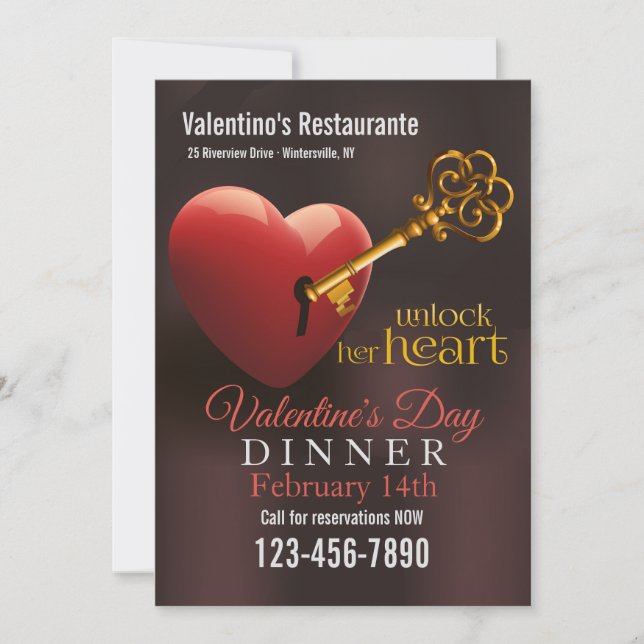 Entsperren Sie Ihre Herz Valentine's Verkauf Werbe Einladung (Vorderseite)