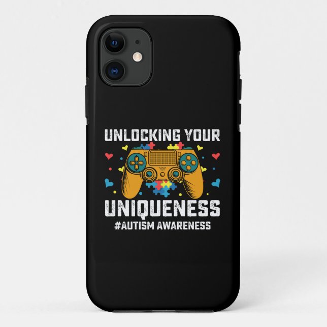 Entsperren Sie Ihren einzigartigen Autismus Gaming Case-Mate iPhone Hülle (Rückseite)