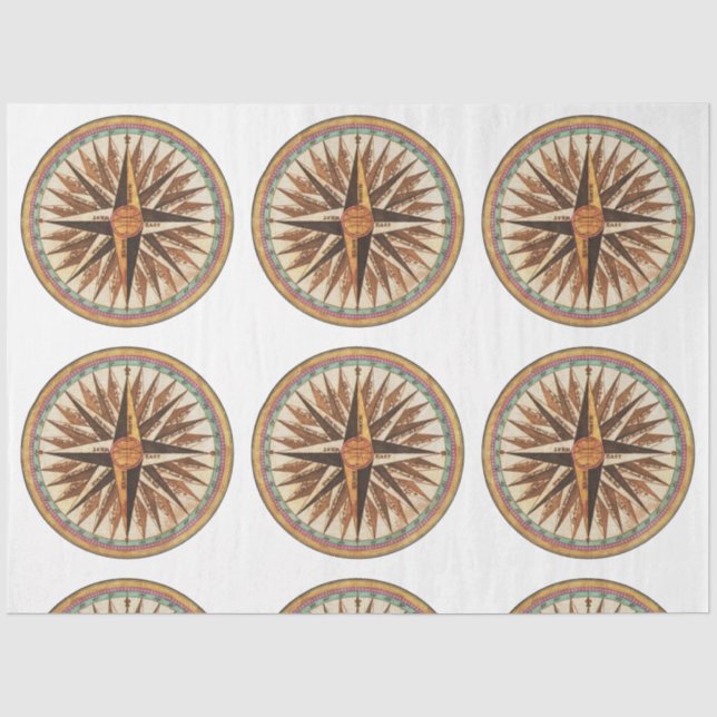 Entsprechung der Rose für den Vintagen Compass Seidenpapier (Vorderseite)