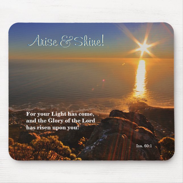 Entstehen Sie u. glänzen Sie! Jesaja-60:1 Schrift Mousepad (Vorne)