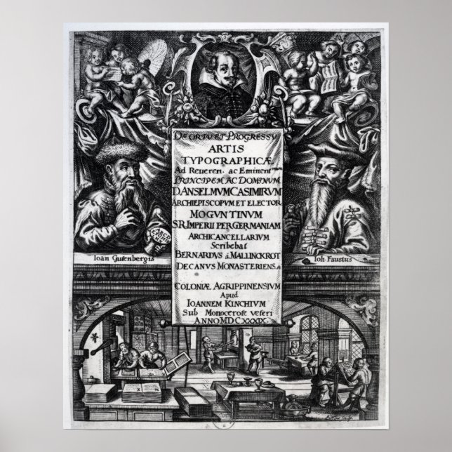 "Entstehung und Geschichte der Typografie" Poster (Vorne)