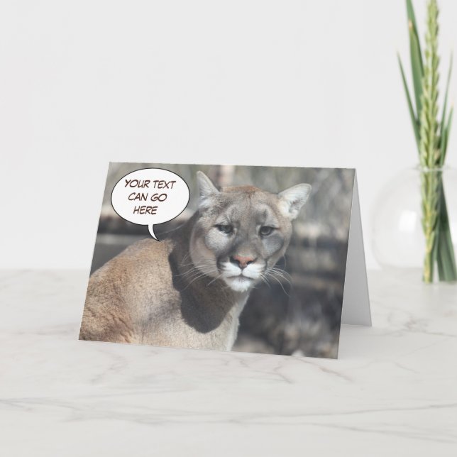 Enttäuschte Puma-Gruß-Karte Karte (Vorderseite)