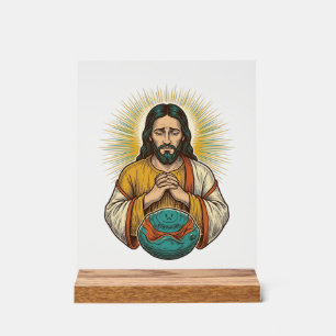 Enttäuschter Jesus Luftballon Gym Fail Acrylschild