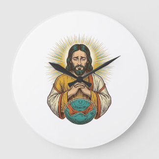 Enttäuschter Jesus Luftballon Gym Fail Große Wanduhr