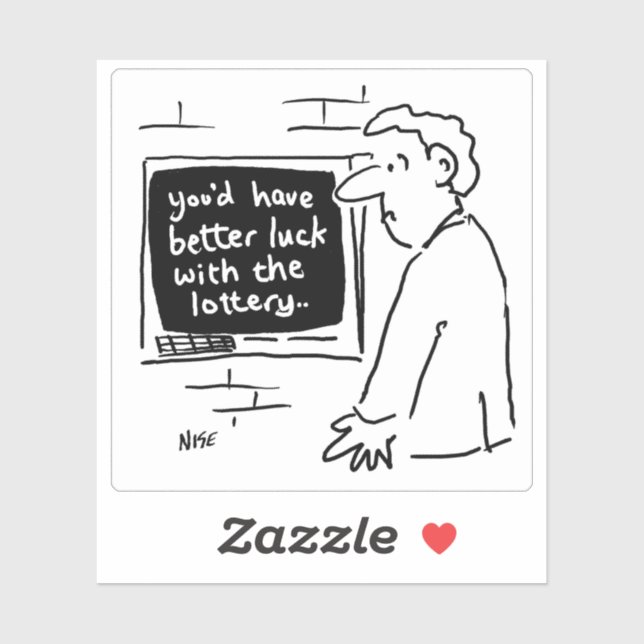 Enttäuschter Mann am ATM Cartoon. Aufkleber (Blatt)