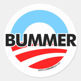 Enttäuschungs-Logo Obama O Runder Aufkleber