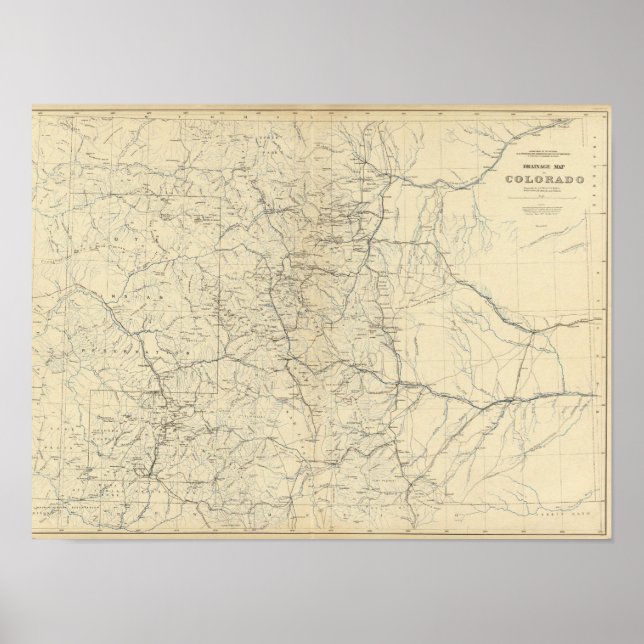 Entwässerungsplan von Colorado Poster (Vorne)