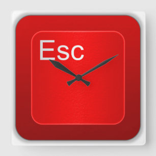 Entweichen-Computer-Knopf-Wanduhr Quadratische Wanduhr