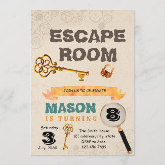 Entweichenraum-Geburtstags-Party Einladung