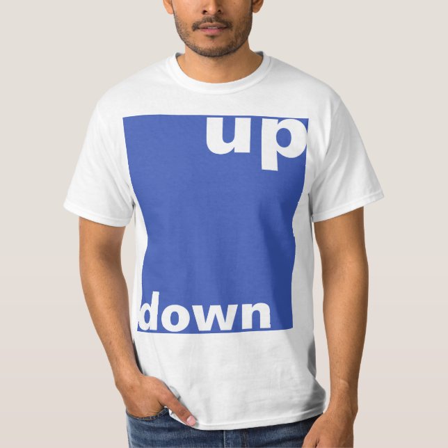 Entwerfen Sie einfach "Rechteck blau nach unten" + T-Shirt (Vorderseite)
