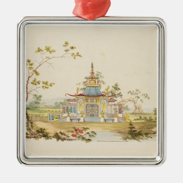 Entwerfen Sie für einen chinesischen Tempel, Ornament Aus Metall (Vorne)