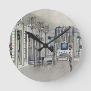 Entwerfen Sie für einen Musik-Raum mit Platten Runde Wanduhr