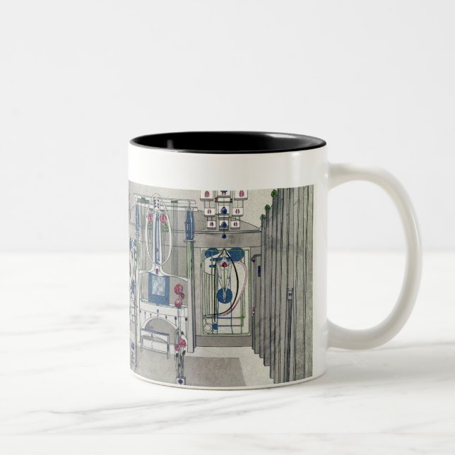 Entwerfen Sie für einen Musik-Raum mit Platten Zweifarbige Tasse (Rechts)