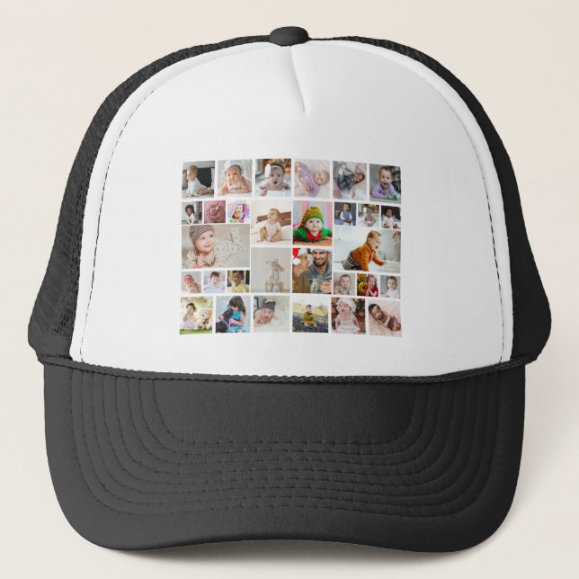 Entwerfen Sie Ihr eigenes 30 Foto Collage Poster Truckerkappe (Vorderseite)