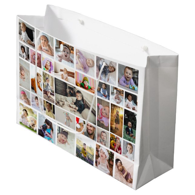 Entwerfen Sie Ihr eigenes 35 Foto Collage Poster Große Geschenktüte (Vorderseite Schrägansicht)