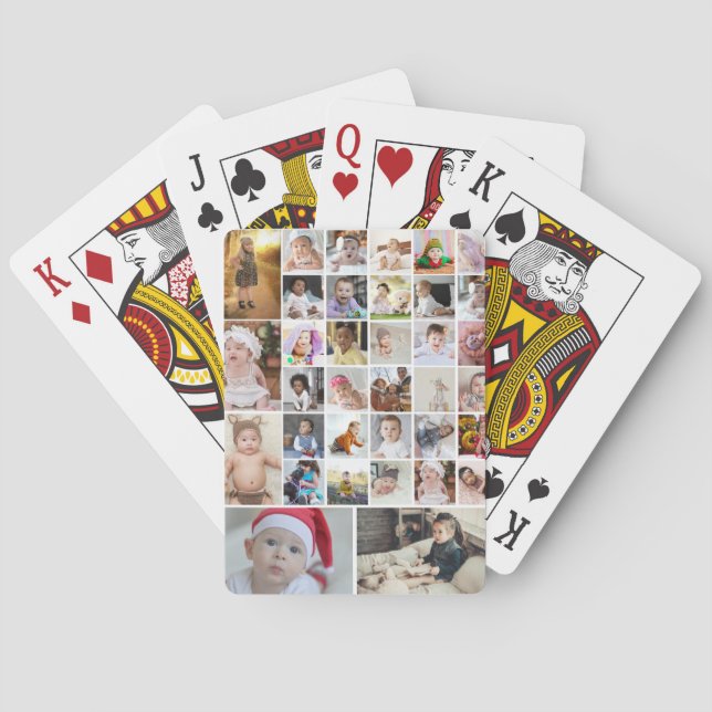Entwerfen Sie Ihr eigenes 35 Foto Collage Poster Spielkarten (Rückseite)